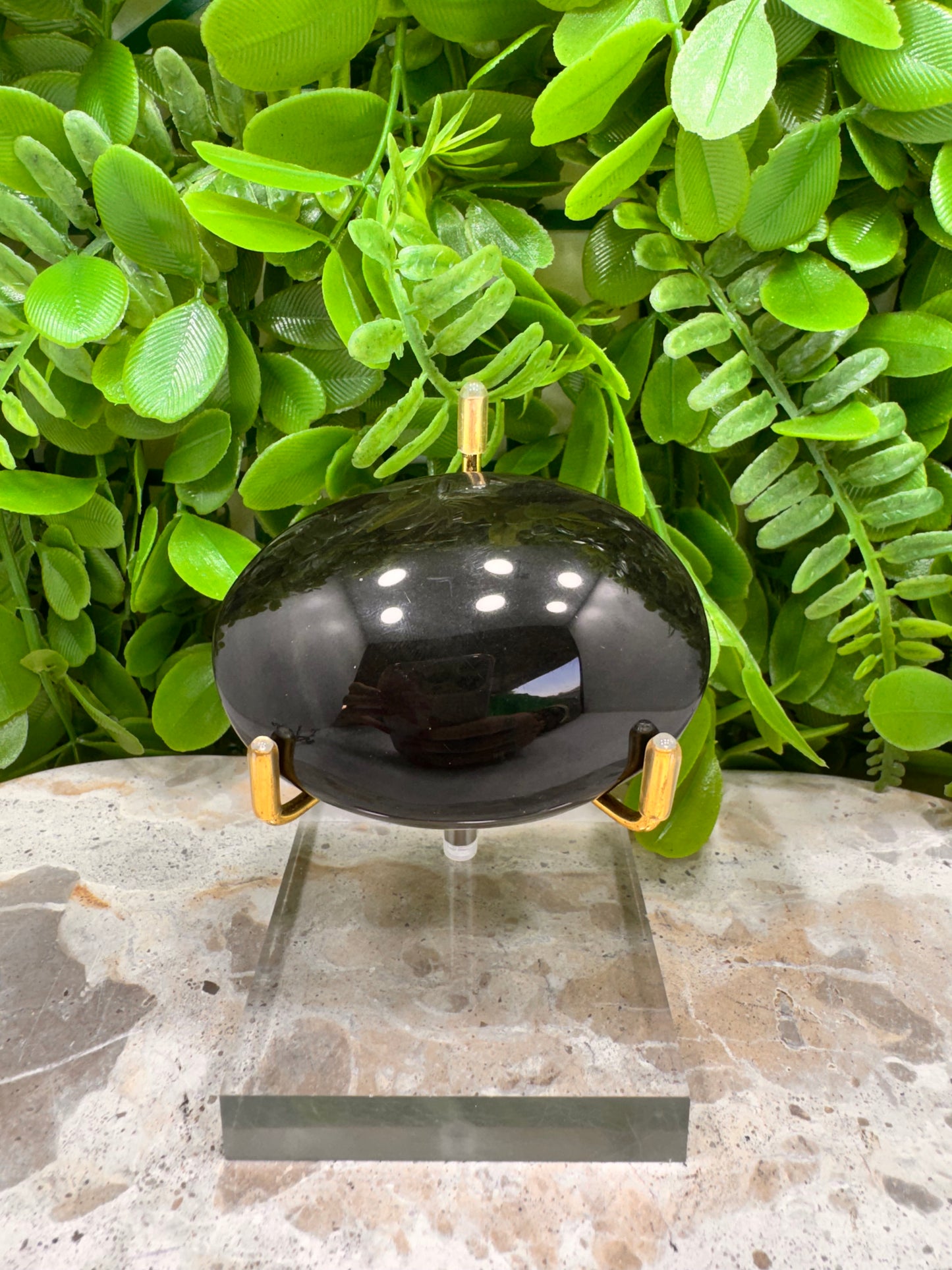 Black Obsidian Palm Stone 136g