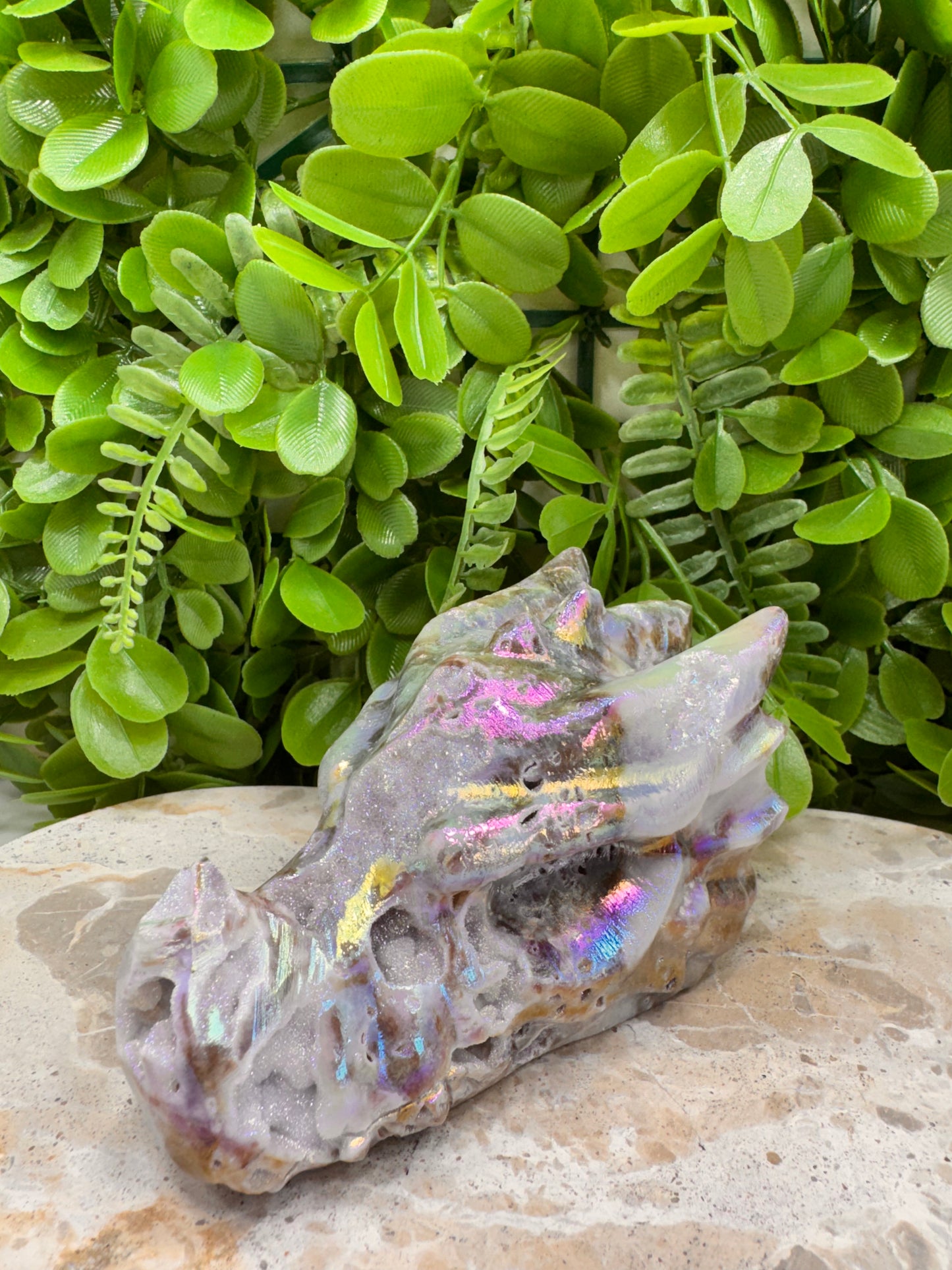 Aura Sphalerite Dragon Skull 742g