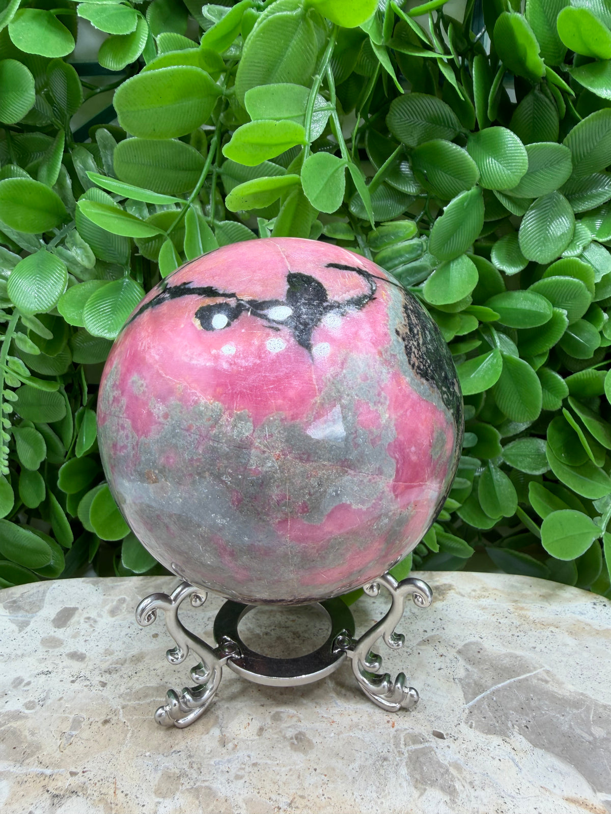 Rhodonite Sphere | Love • Compassion • Emotional Healing