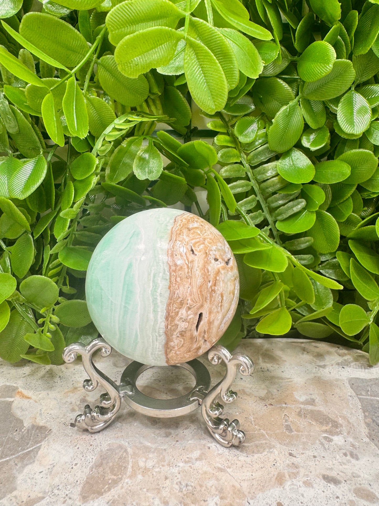 Blue Caribbean Calcite Sphere 330g