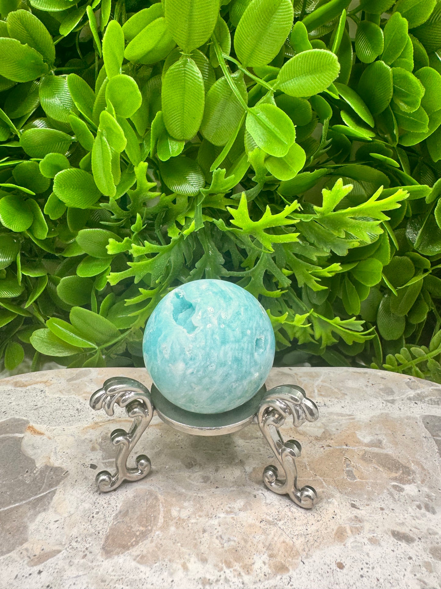 Blue Aragonite Sphere 114g