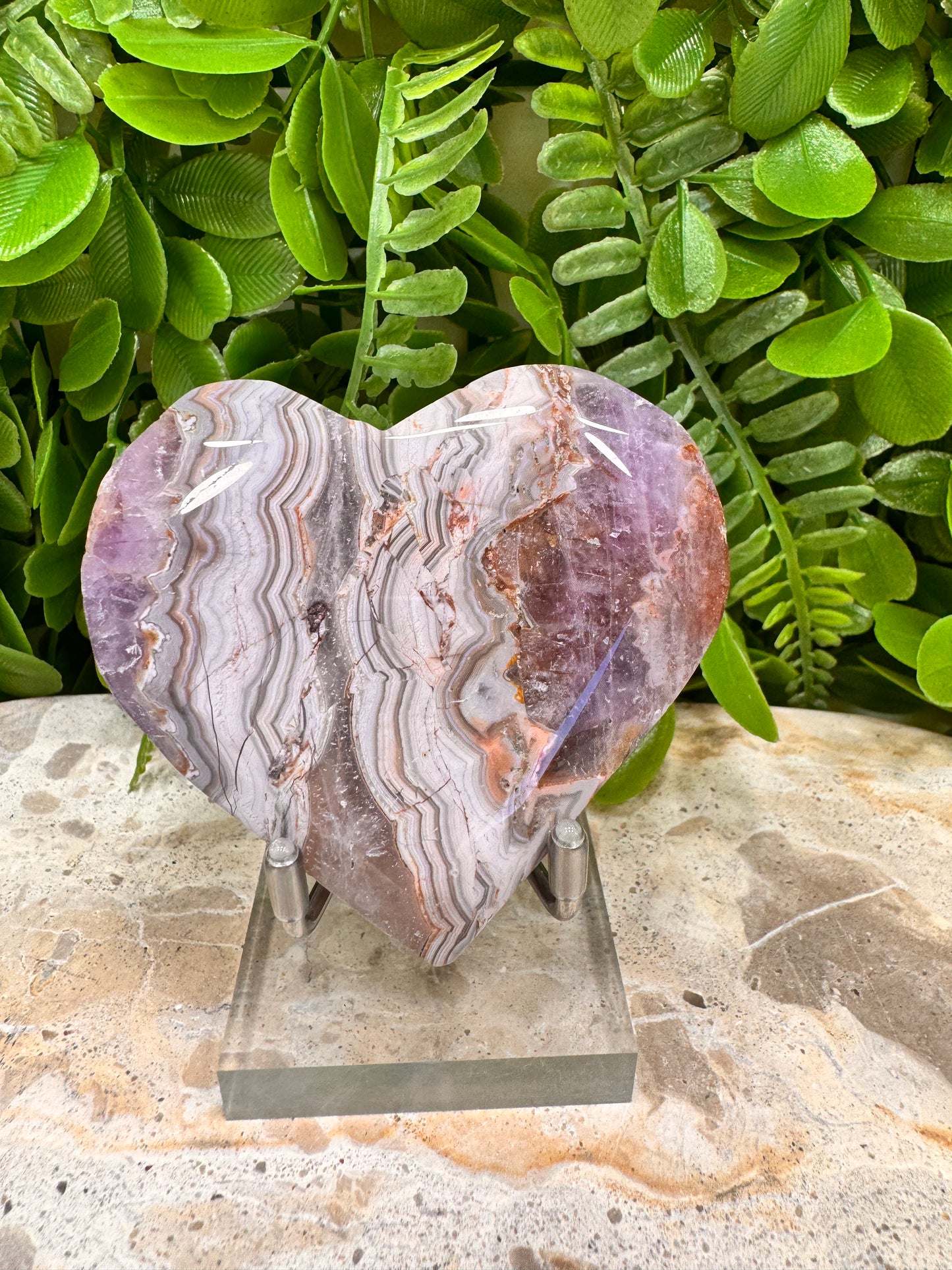 Amethyst With Mexican Agate Heart 142g