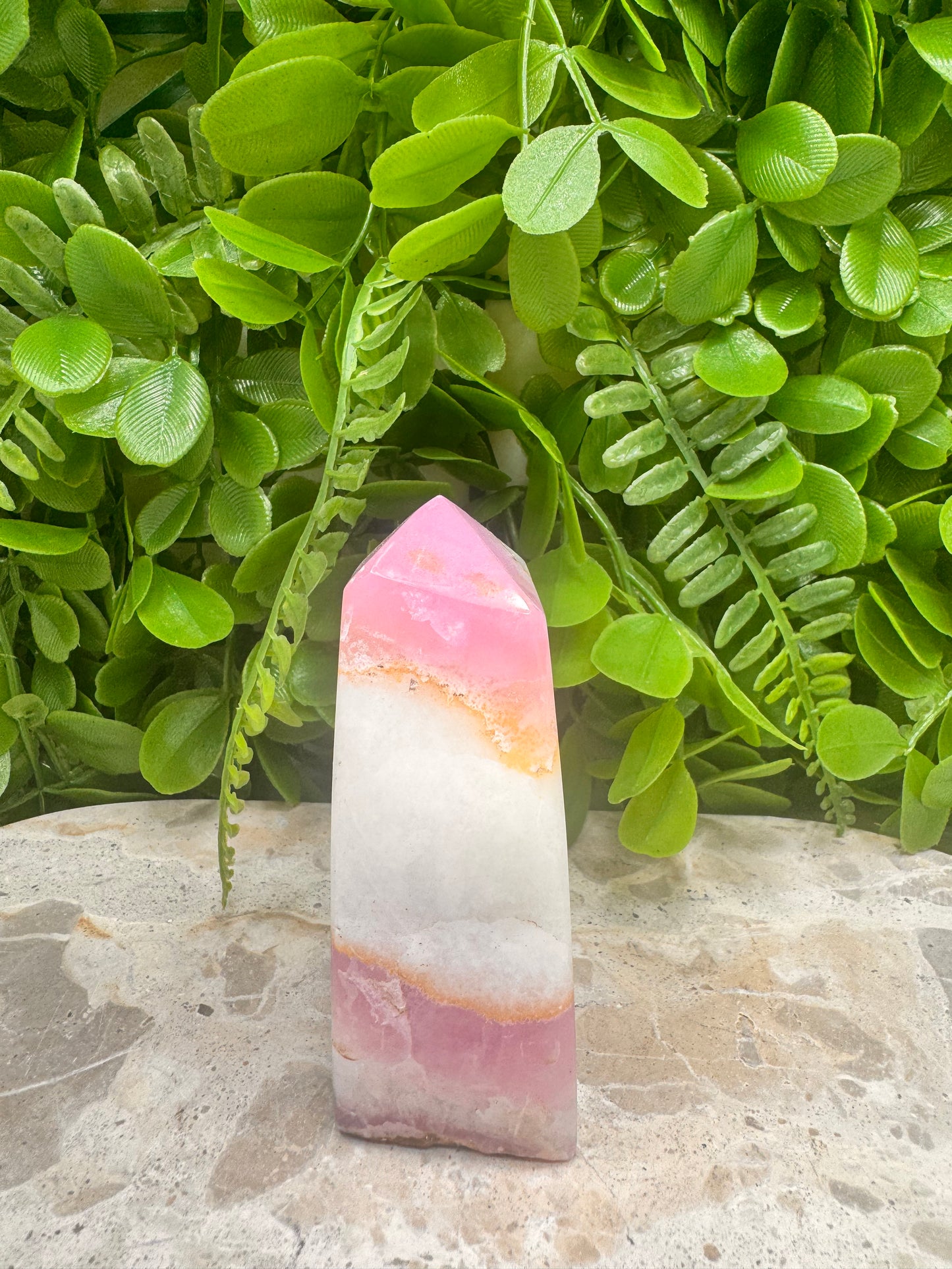 Pink Aragonite Freeform Point 268g