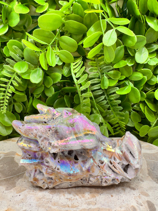 Aura Sphalerite Dragon Skull 742g
