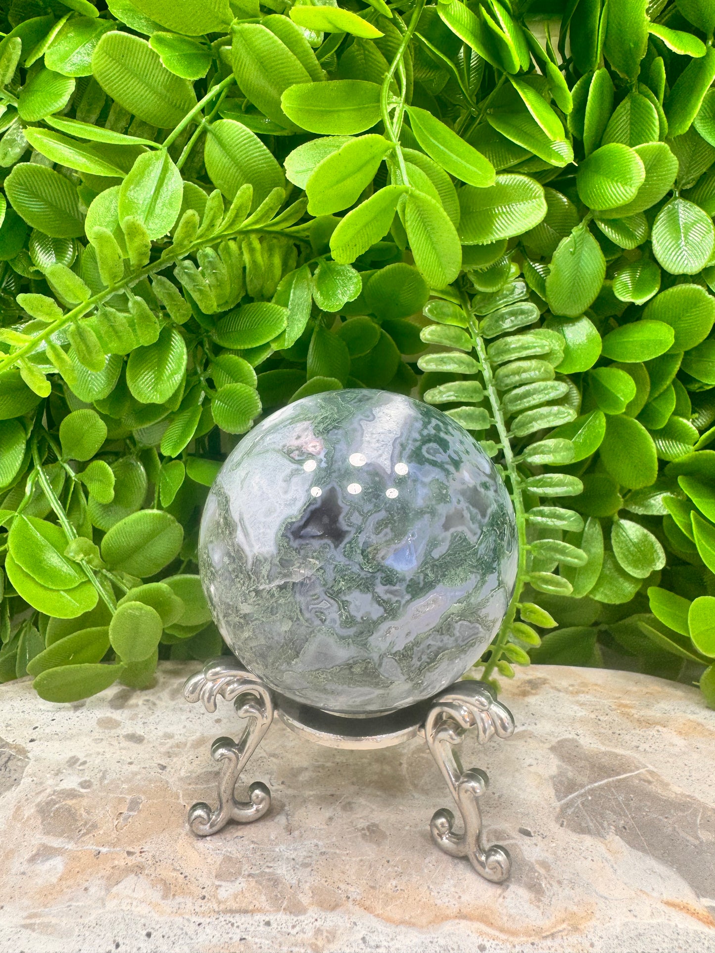Moss Agate Sphere 432g