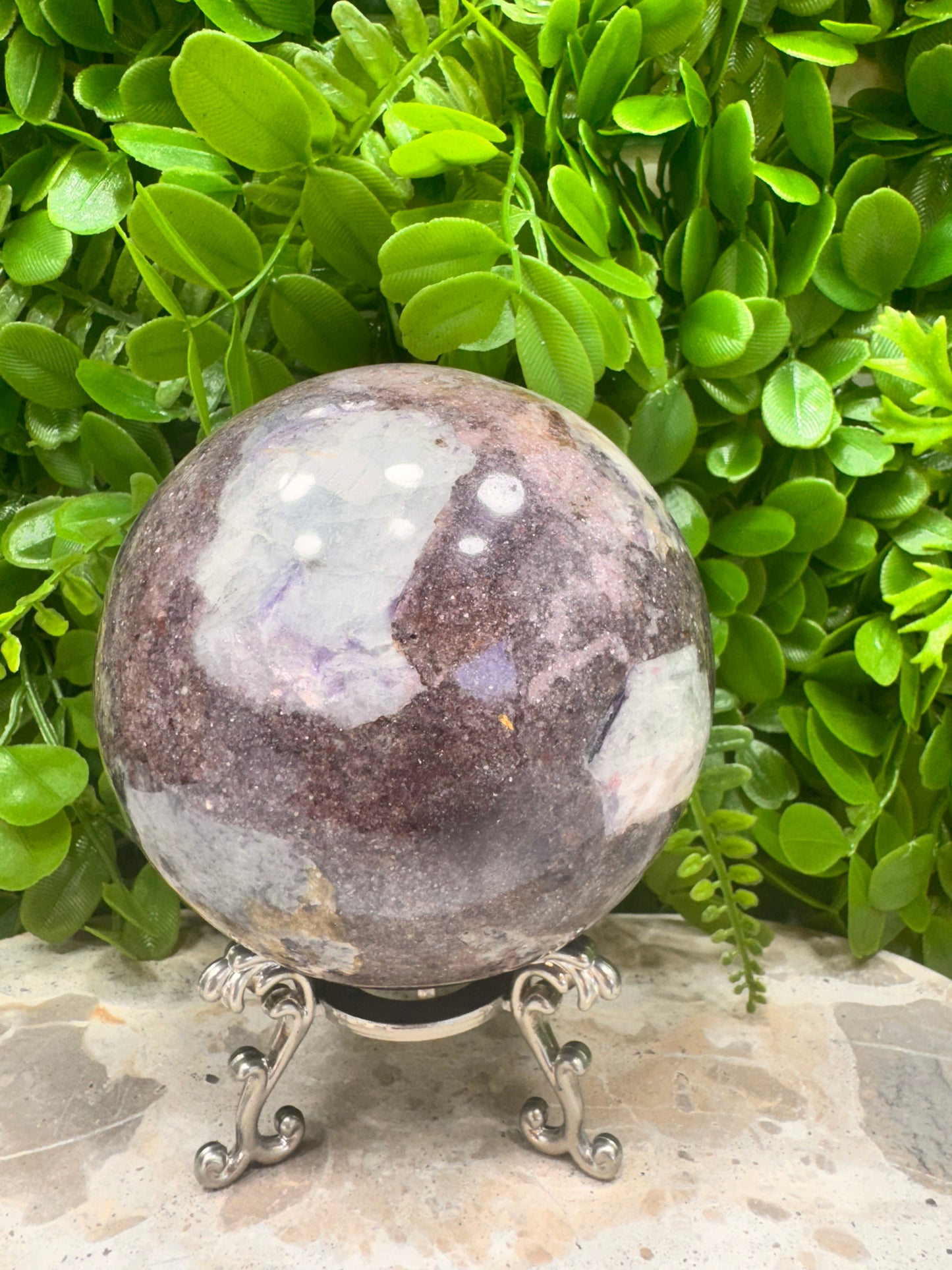 Lepidolite Unicorn Sphere 1334g