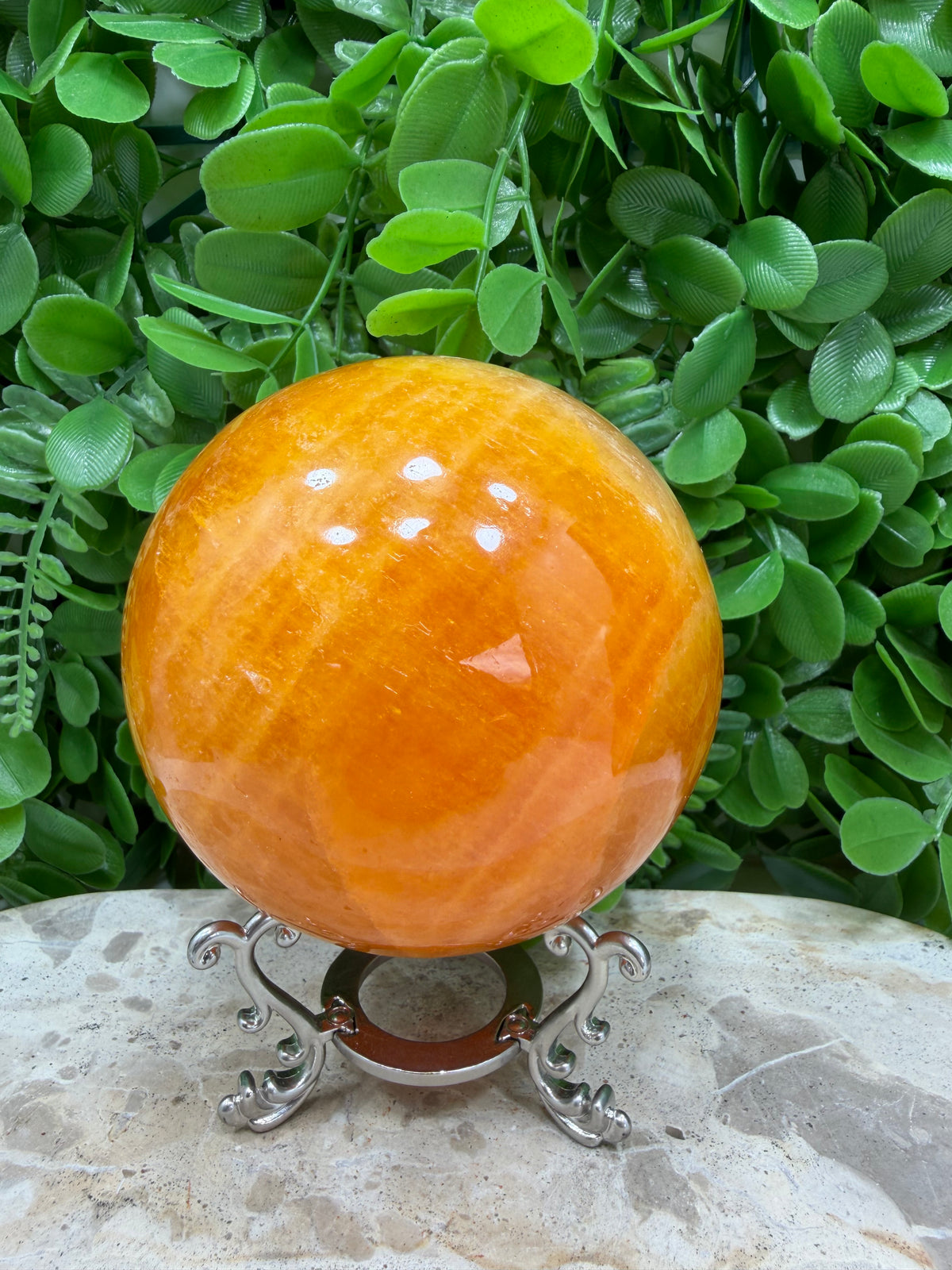 Crystallised Orange Calcite Sphere | Energy • Joy • Creativity