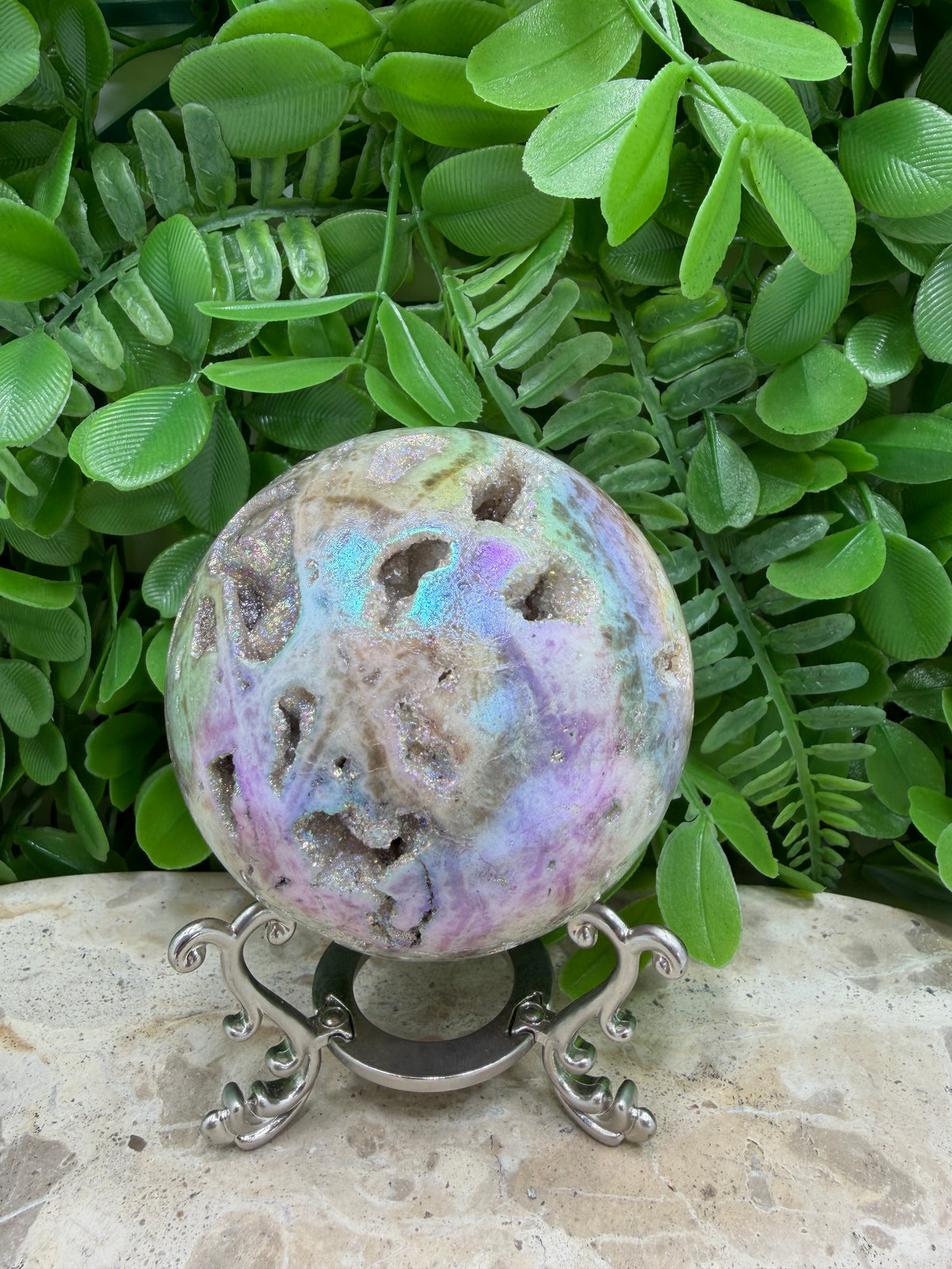 Aura Sphalerite Sphere | Grounding • Confidence • Vitality