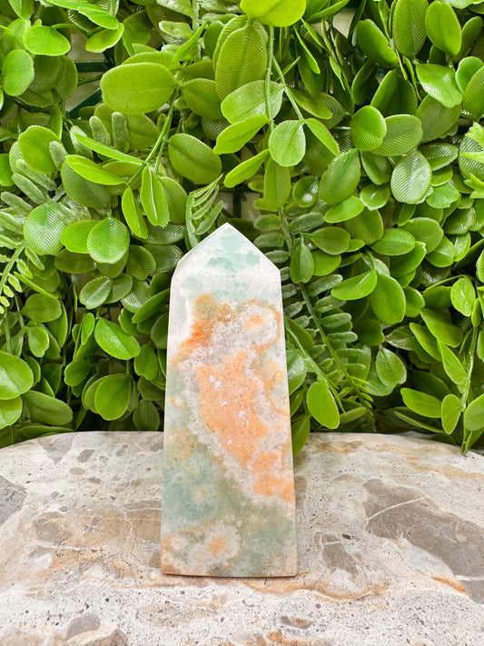 Aqua Caribbean Calcite Tower 438g