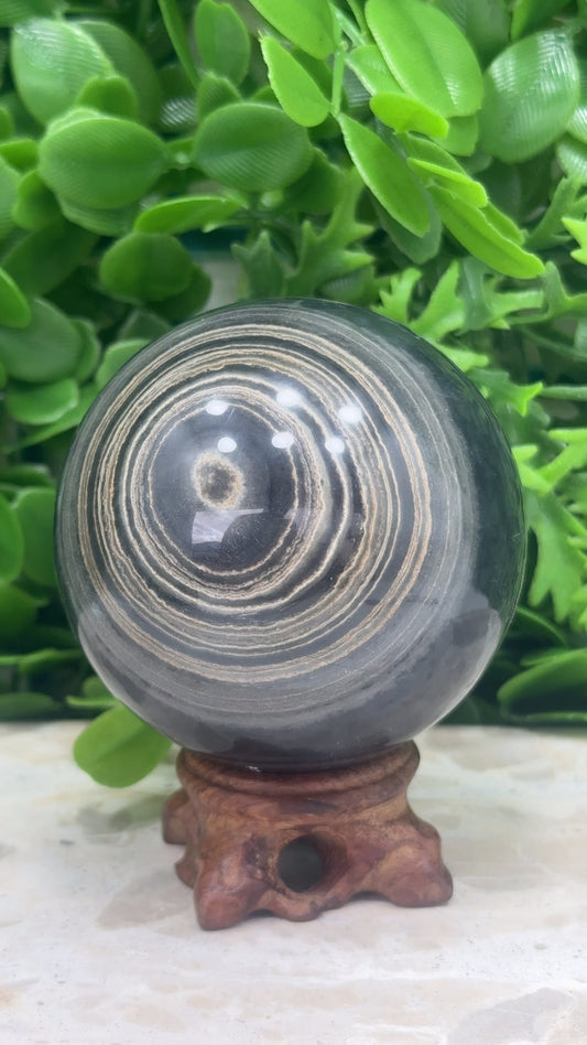 Black Banded Onyx Sphere 554g