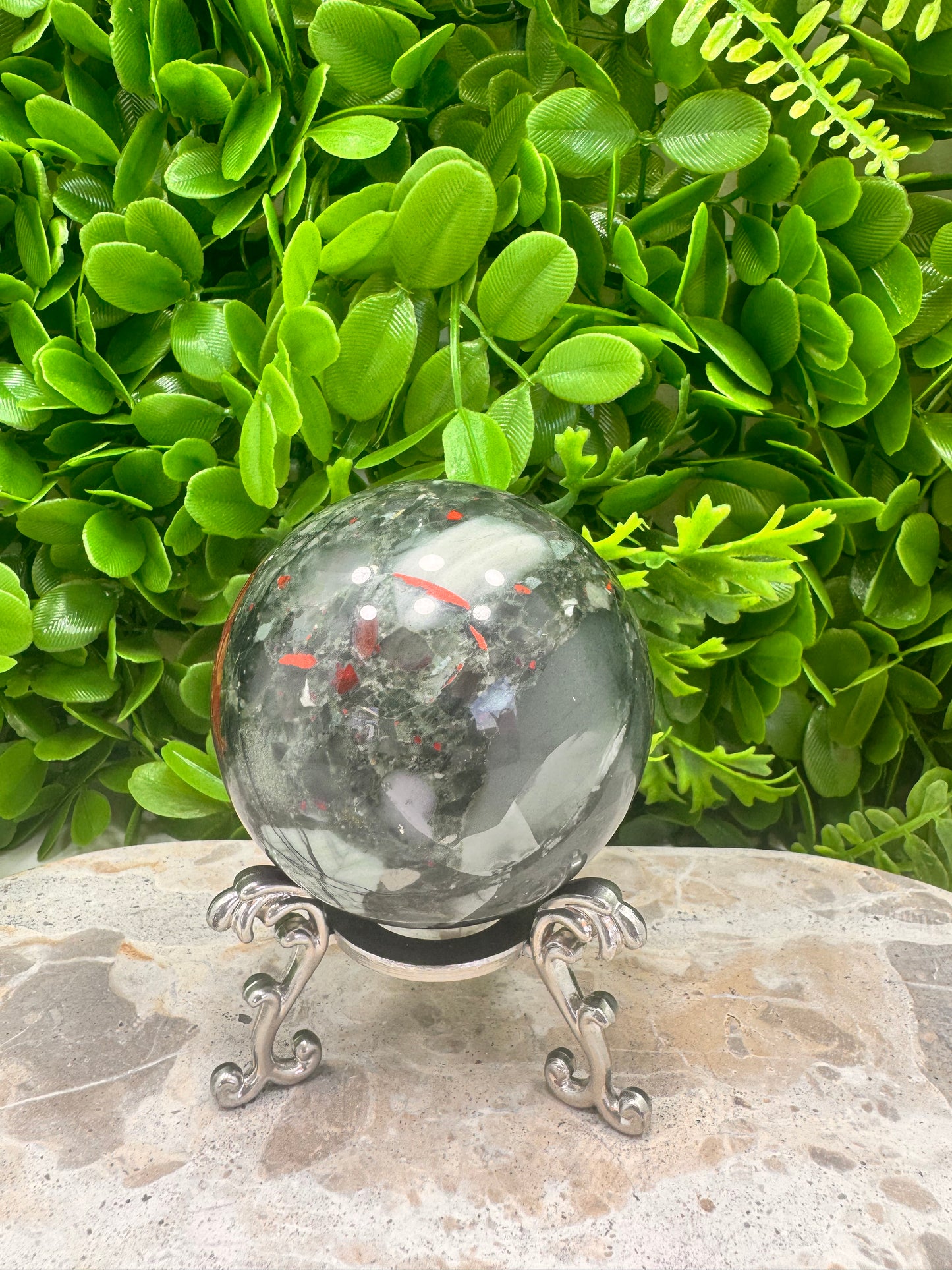 African Bloodstone Sphere 528g