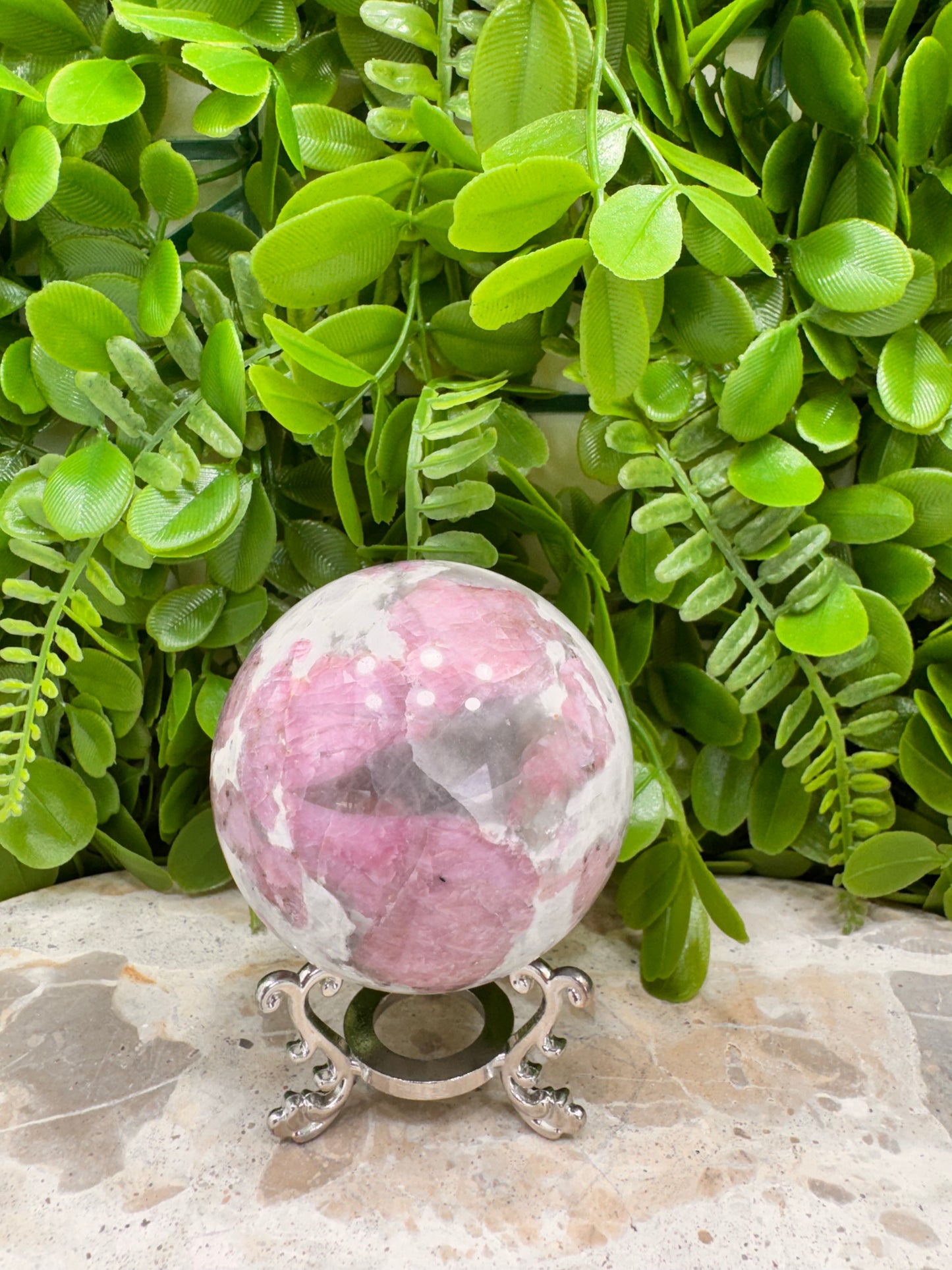 Pink Tourmaline Sphere 440g