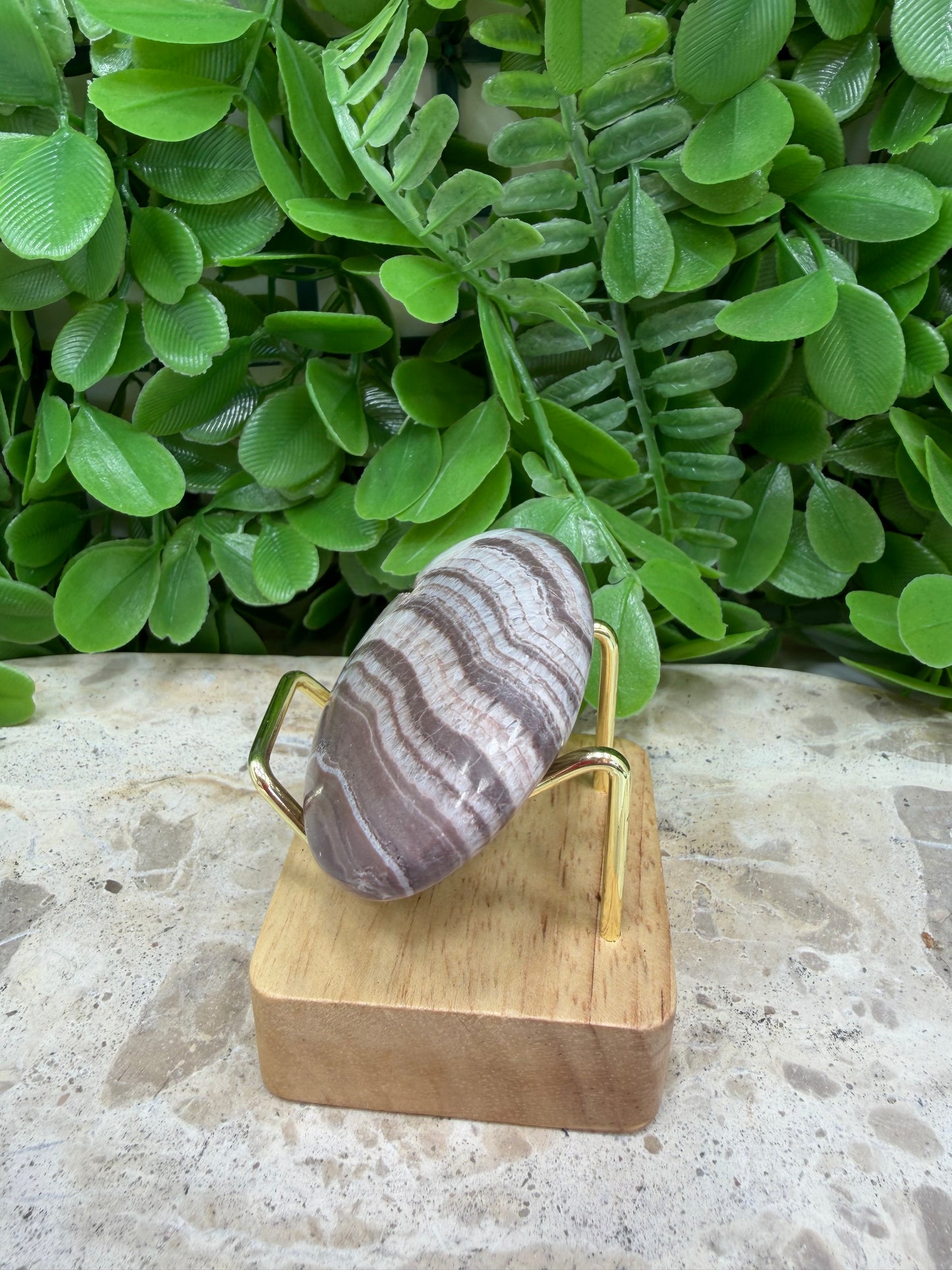 Chocolate Aragonite Palm Stone 64g