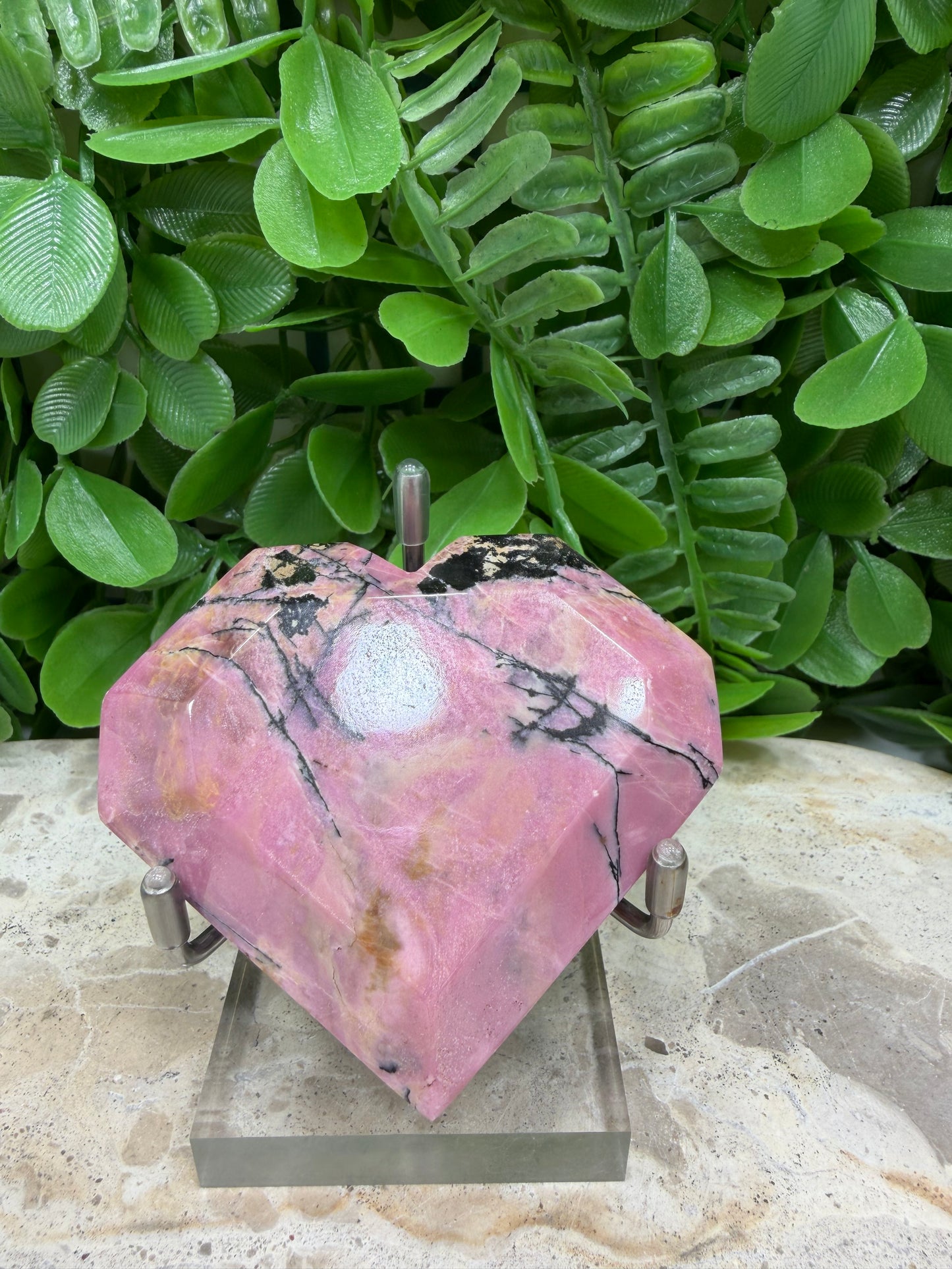 Rhodonite Faceted Heart 182g