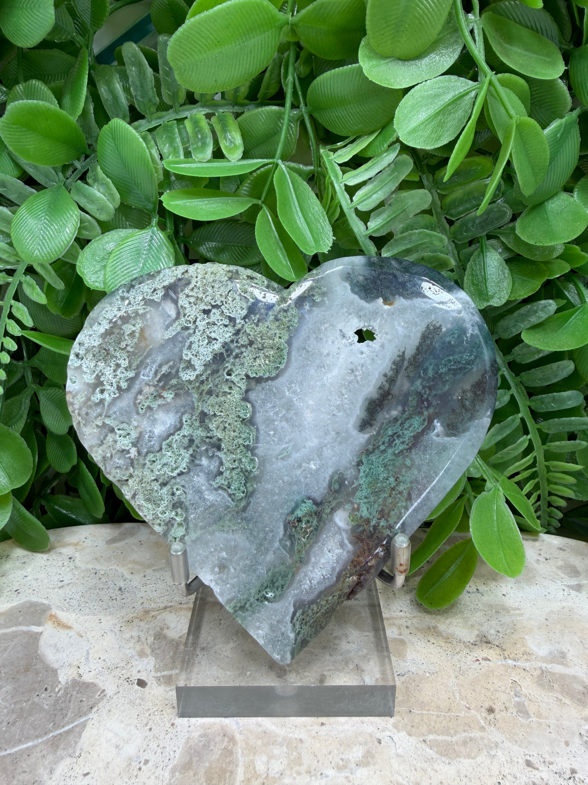 Moss Agate Heart | Growth • Abundance • Grounding