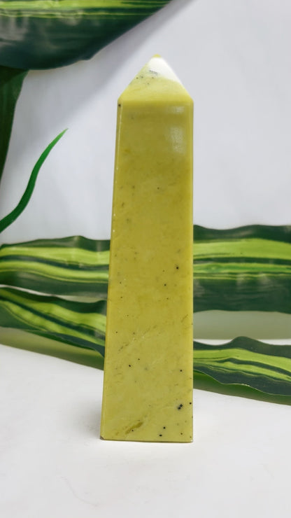 Jade With Hematite Tower 244g