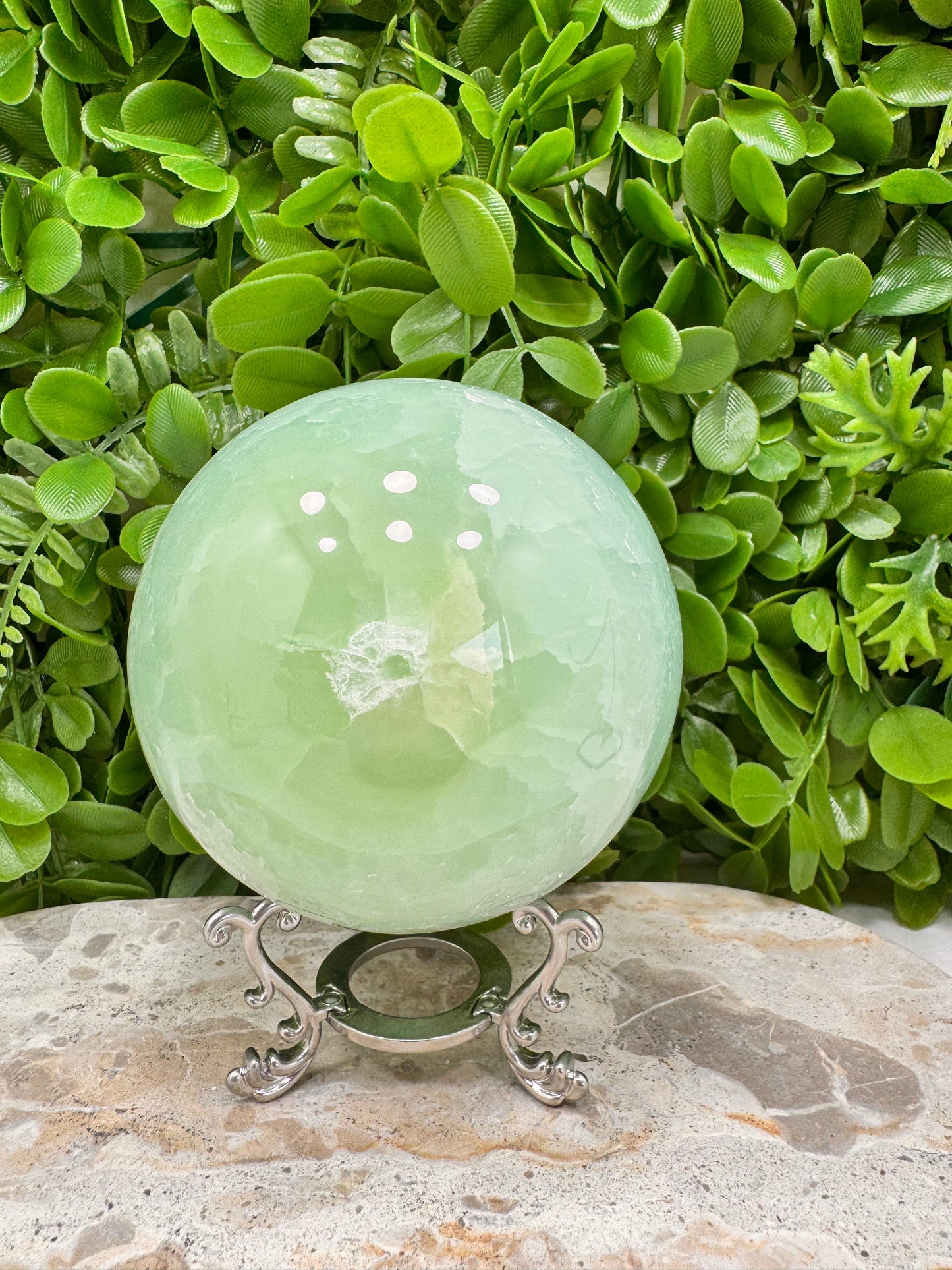 Pistachio Calcite Sphere 1484g