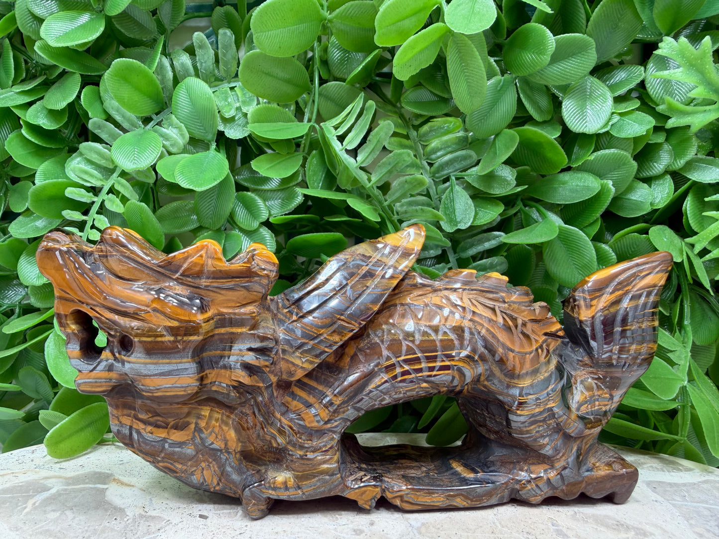 Tiger Eye/Tiger Ore Chinese Dragon 596g