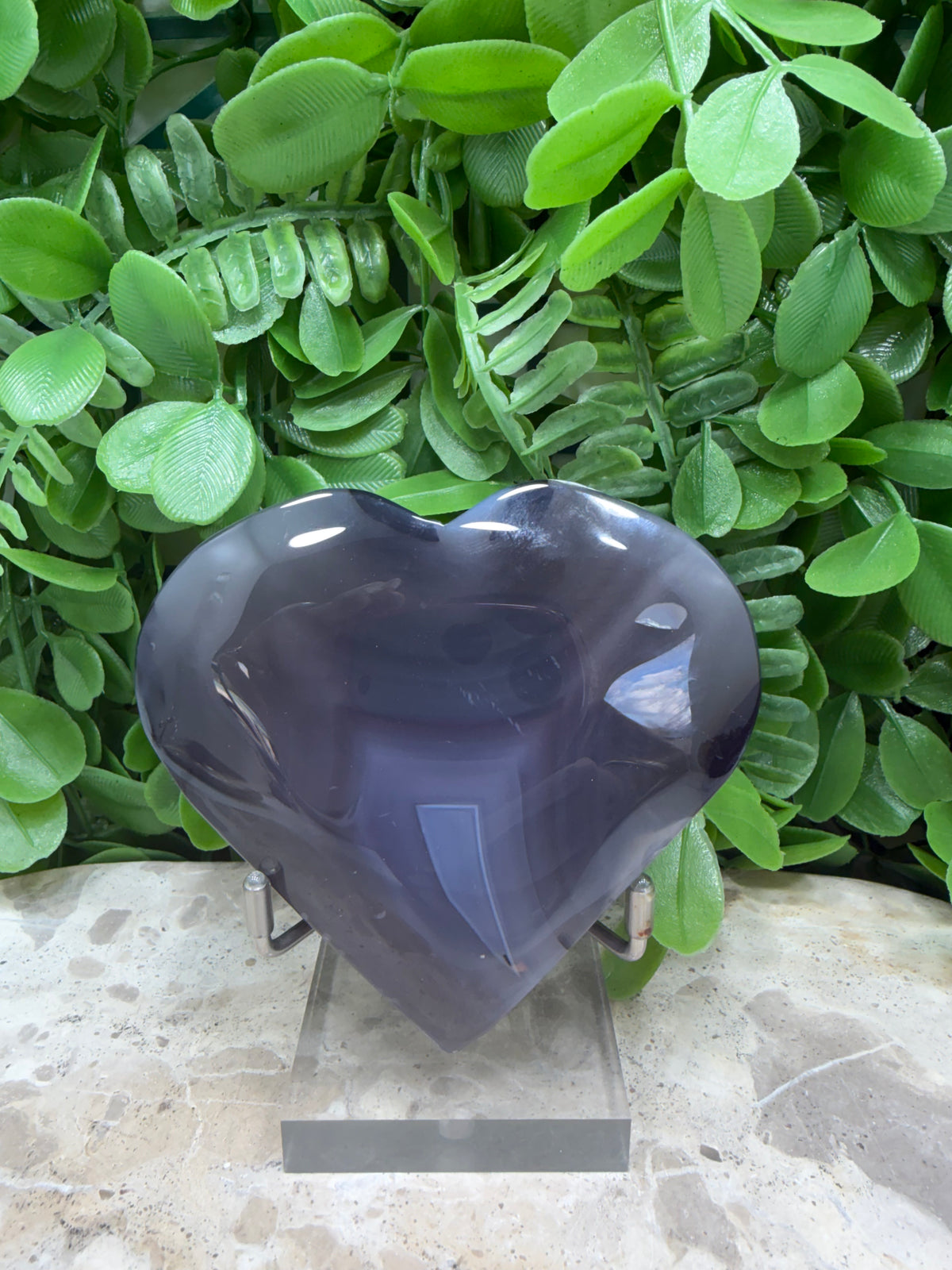 Volcanic Agate UV Heart 274g