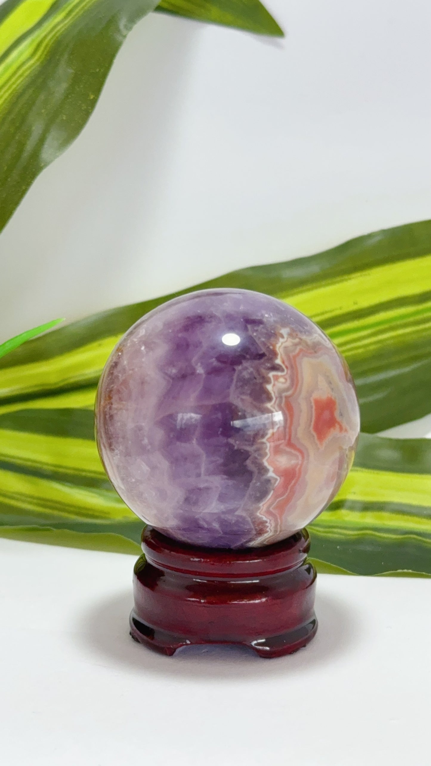 Amethyst and Mexican Agate Sphere 244g