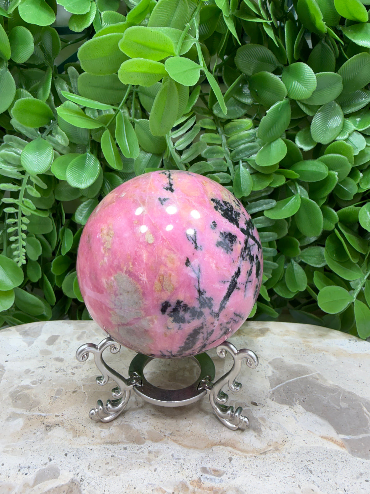 Rhodonite Sphere | Love • Compassion • Emotional Healing