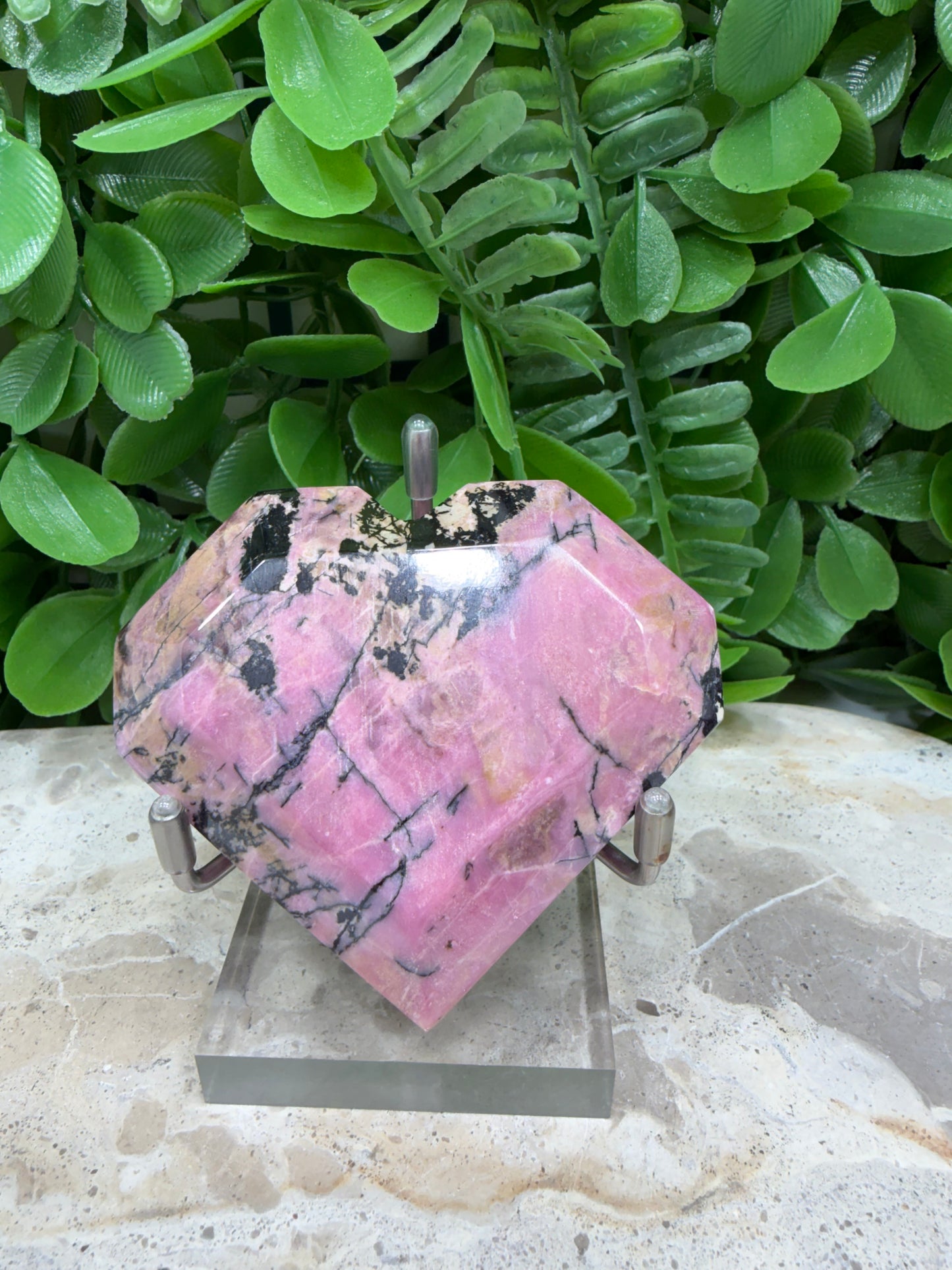 Rhodonite Faceted Heart 182g