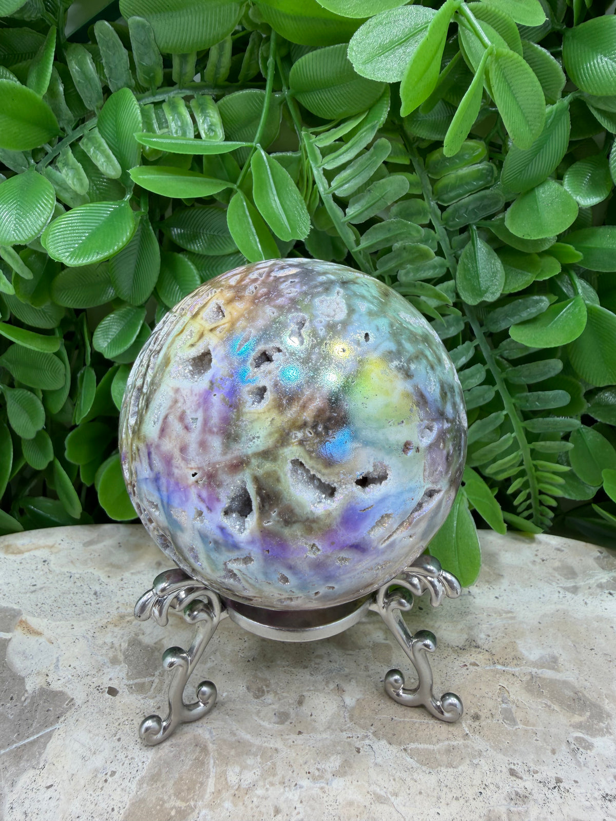 Aura Sphalerite Sphere | Grounding • Confidence • Vitality
