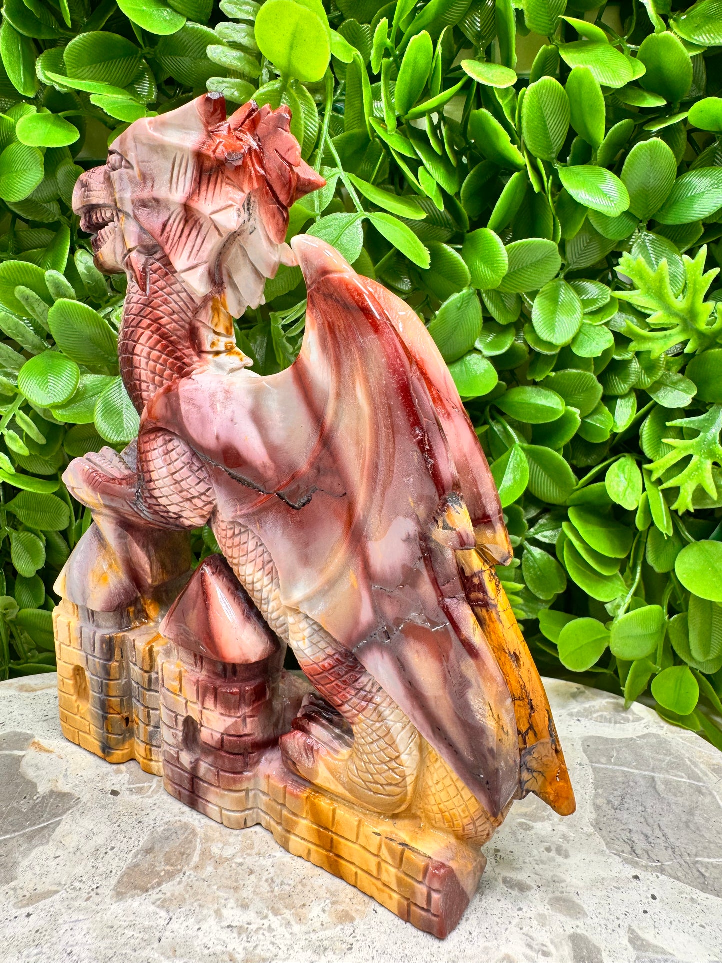 Mookaite Jasper Dragon  On Castle 762g