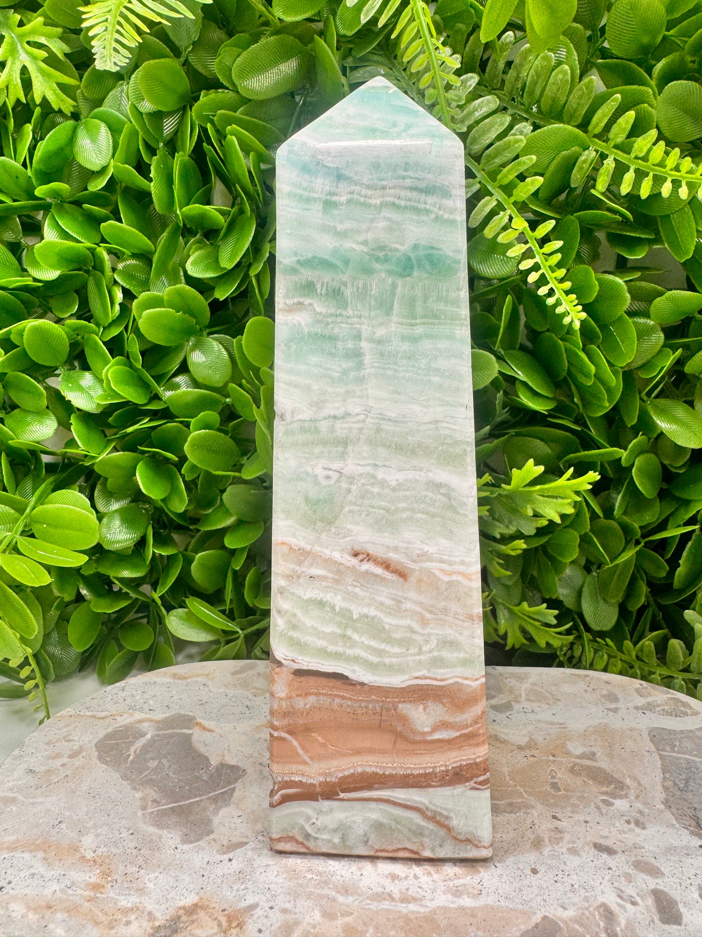 Blue Caribbean Calcite Tower 1502g