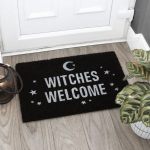 Door Mat - Black Witches Welcome