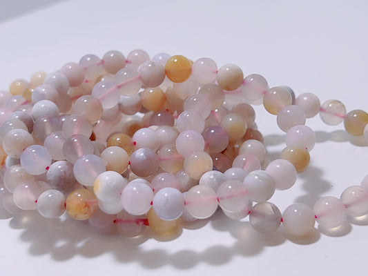 Flower Agate Bracelet 8mm