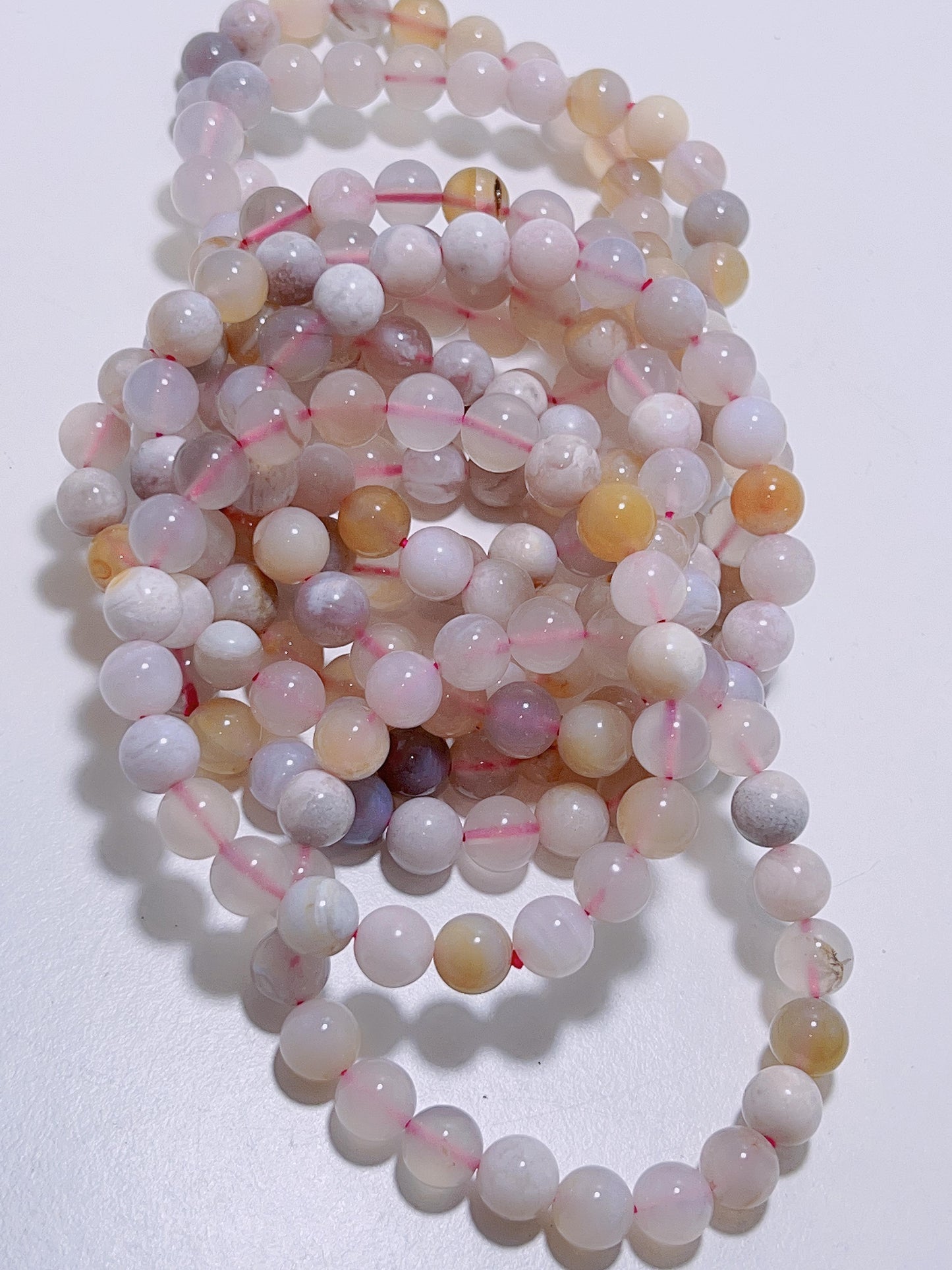 Flower Agate Bracelet 8mm