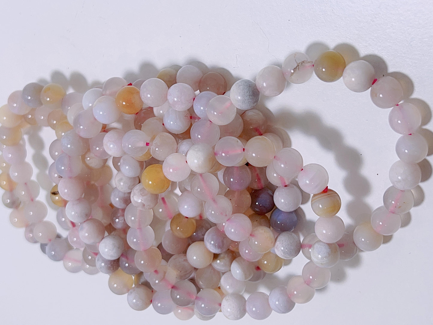 Flower Agate Bracelet 8mm