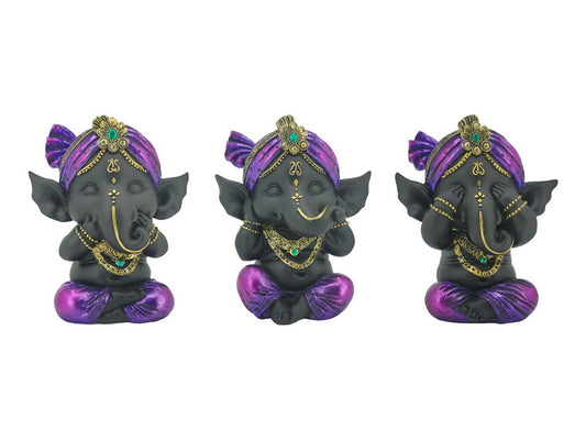 Wise Ganesh Sitting in Purple Robe