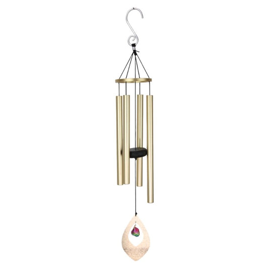 Gold Tube Chime Wind Chime with Crystal Donger