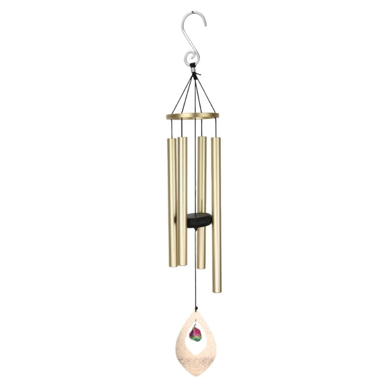 Gold Tube Chime Wind Chime with Crystal Donger