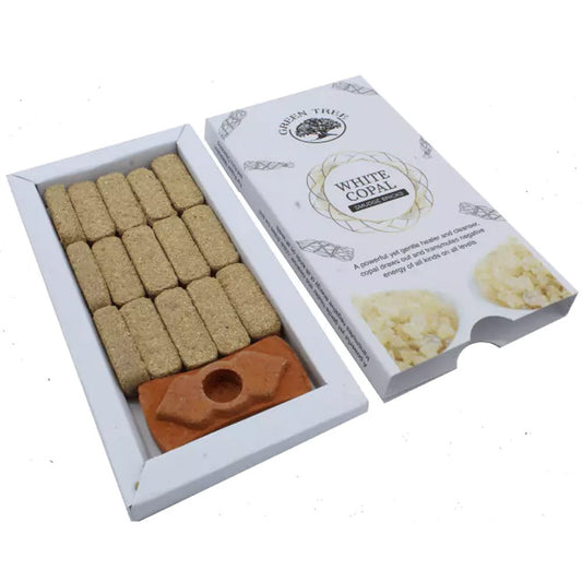 White Copal Incense 15 Smudge Bricks Green Tree