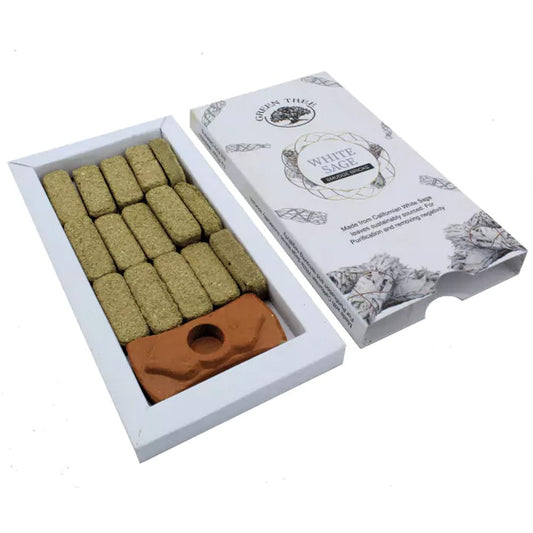 White Sage Incense 15 Smudge Bricks Green Tree