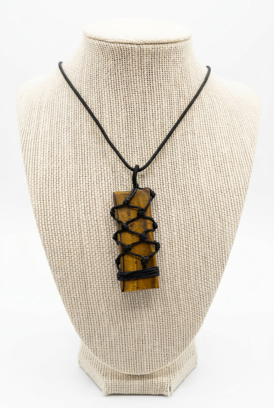Tiger Eye Woven Pendant