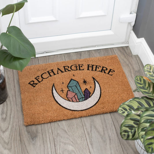 Door Mat - Recharge Here crystal