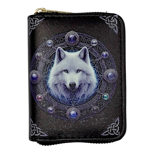 White Wolf Small Digital Print Purse