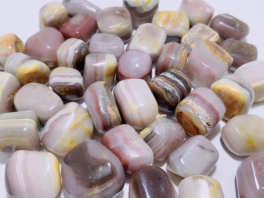 Pink Pistachio Calcite  Tumble