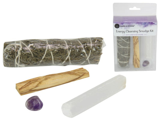 4 Piece Sage Energy Amethyst Cleansing  Kit