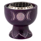 Purple Cage Triple Moon Soapstone Charcoal Incense Burner