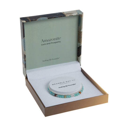 Amazonite & Silver Bead Bramble Bay Bracelet