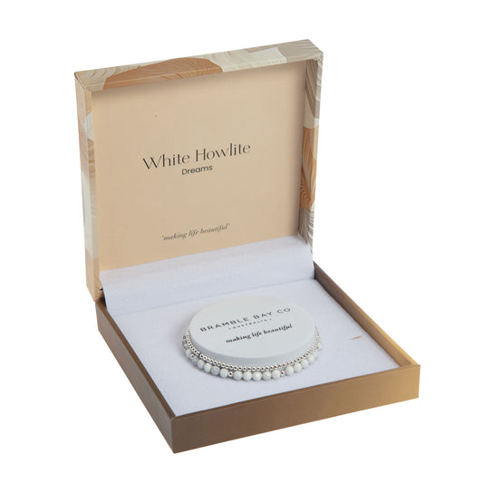 White Howlite & Silver Bead Bramble Bay Bracelet