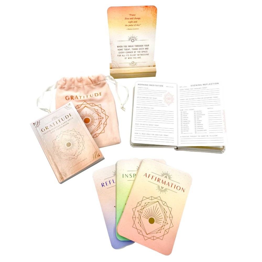 Gratitude Journal and Inspirational Card Deck Set