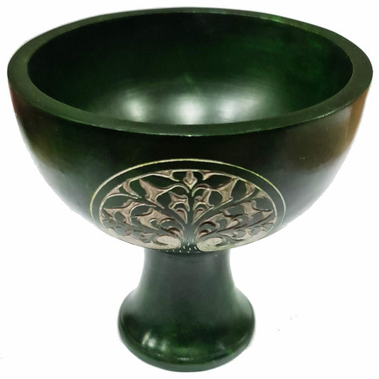 CHARCOAL INCENSE BURNER - Soapstone Tree 10cm