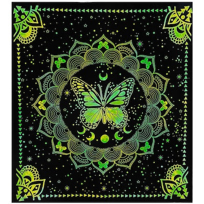 Mandala Butterfly Printed Double Throw