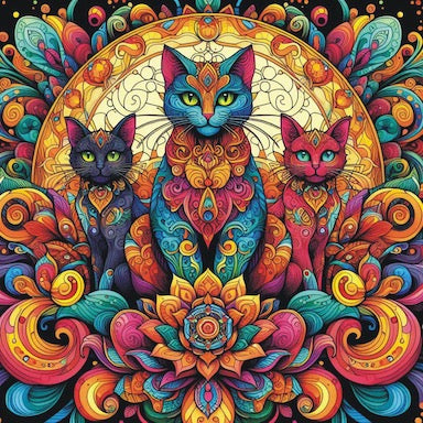 3 Cat Single Greeting Card